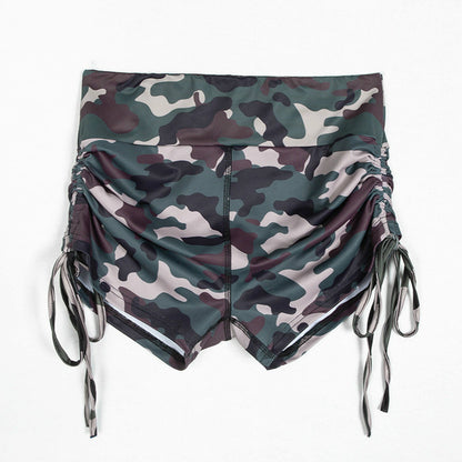 High Waist Camouflage Yoga Shorts