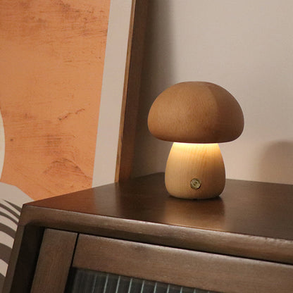 Wooden Mushroom LED Night Light